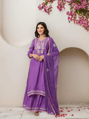Ishin Women Kurta Sharara Dupatta Set