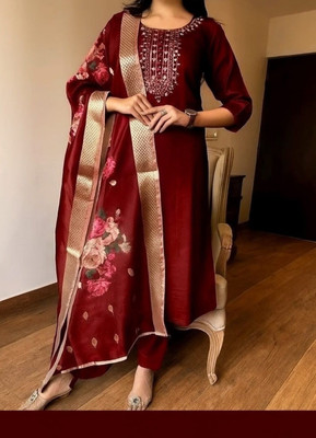 NARI DREAM Women Kurta Pant Attached Dupatta Set