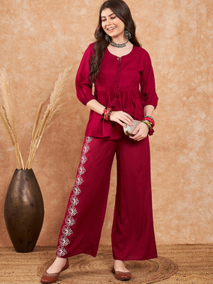 Sangria Top Palazzos Co-ords Set