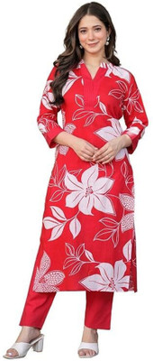 Meera Fab Women Kurti Palazzo Dupatta Set