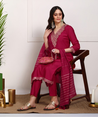 New Ethnic 4 You Women Kurta Pant Dupatta Set