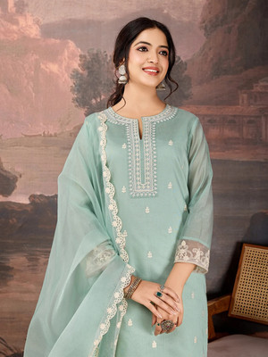 House of Pataudi Women Kurta Pant Dupatta Set