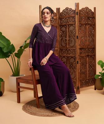 Shae by SASSAFRAS Women Ethnic Top Sharara Set