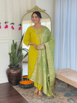 TVASMI Embroidered Kurta, Trouser/Pant & Dupatta Set