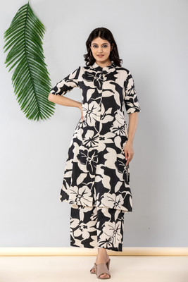 Jaipuri Bunaai Women Kurta Palazzo Set