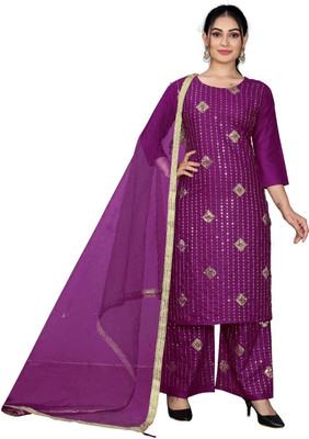 HOC's Women Kurta Palazzo Dupatta Set