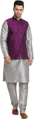 kraft india Men Kurta Churidar Ethnic Jacket Set