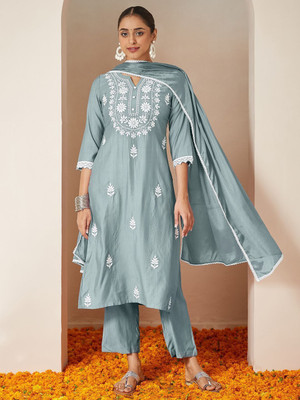 Janasya Women Kurti Pant Dupatta Set