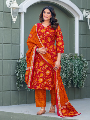 TextileCloth Printed Kurta, Trouser/Pant & Dupatta Set