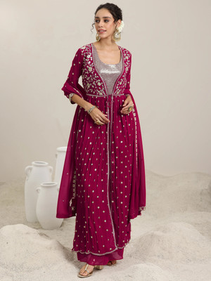 LIBAS Women Ethnic Top Palazzo Set