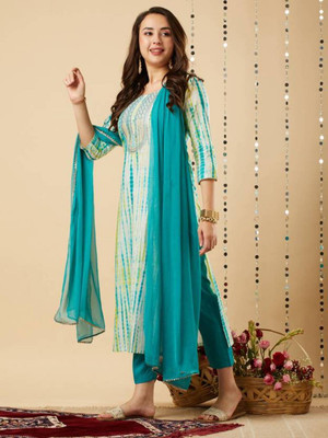 CHARVISCHOICE Printed Kurta, Salwar & Dupatta Set