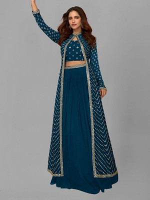 Camerfly Women Ethnic Top Sharara Ethnic Jacket Set