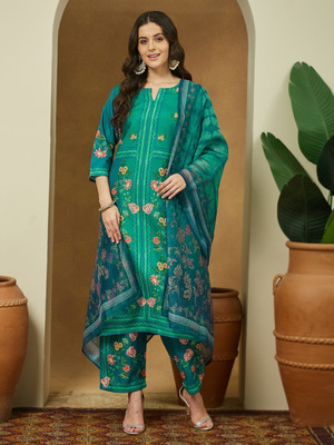 Janasya Women Kurta Pant Dupatta Set