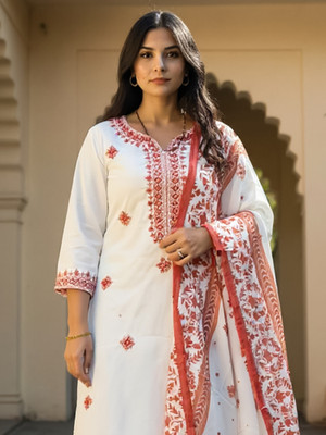 Indo Era Women Kurta Pant Dupatta Set