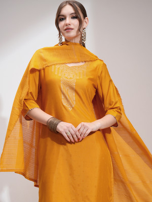 Vishudh Women Kurta Pant Attached Dupatta Set