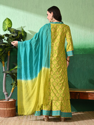 Sangria Women Kurti Palazzo Dupatta Set