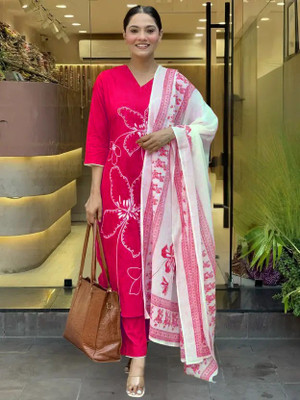 Ecolors Fab Women Kurta Pant Dupatta Set