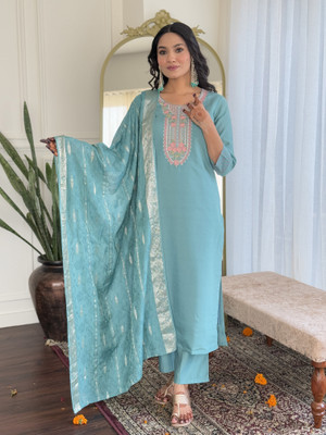 JD ENTERPRISE HUB Embroidered Kurta, Trouser/Pant & Dupatta Set