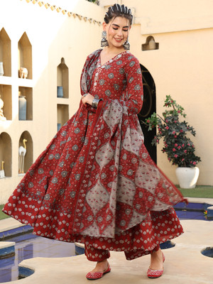 Gulmohar Jaipur Women Kurta Palazzo Dupatta Set
