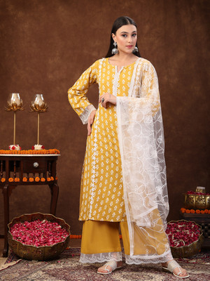 Stylum Women Kurta Palazzo Dupatta Set