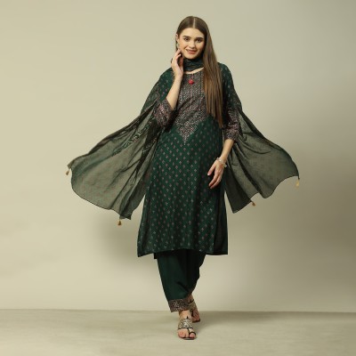 RANGRITI Women Kurta Palazzo Dupatta Set