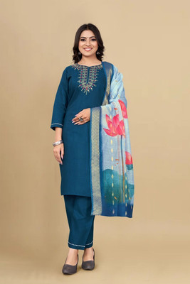 Ropetox Fashion Women Kurti Pant Attached Dupatta Set