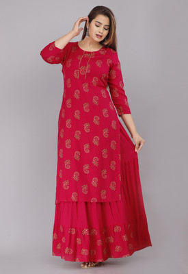 ETHIC EYE Women Kurta Skirt Set