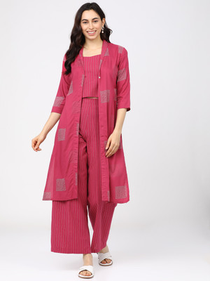 Vishudh Women Ethnic Top Palazzo Set