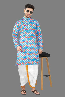 DHASU TRENDZ Men Kurta Dhoti Set