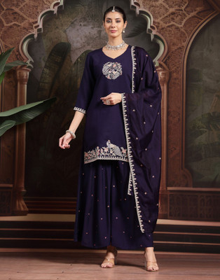 Skylee Women Kurta Sharara Dupatta Set