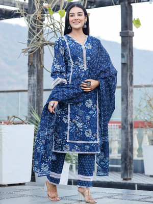 Yufta Women Kurta Pant Dupatta Set