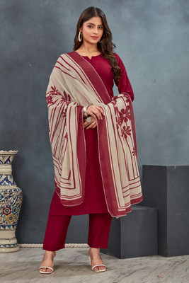 J4 Fab Solid Kurta, Trouser/Pant & Dupatta Set