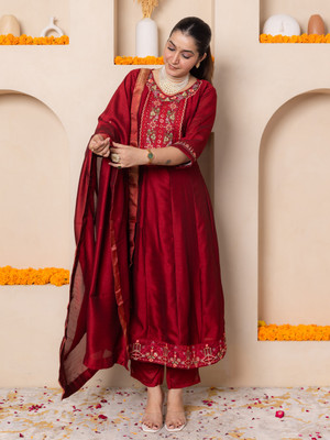 VredeVogel Embroidered Kurta, Trouser/Pant & Dupatta Set