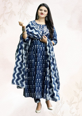 PILUDI Women Kurti Pant Dupatta Set