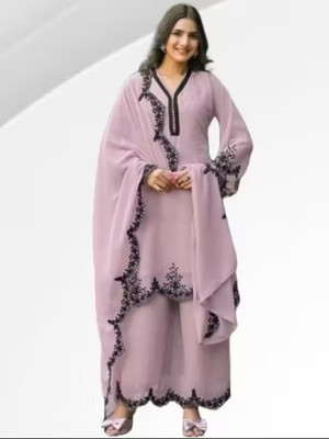 RACK FASHION Women Kurti Palazzo Attached Dupatta Set