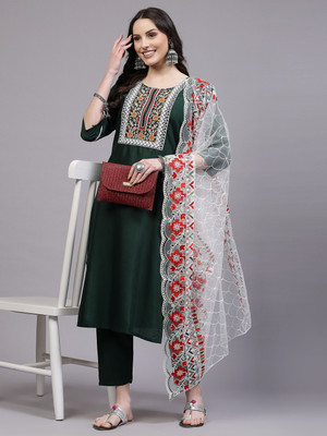 PILUDI Women Kurta Pant Dupatta Set
