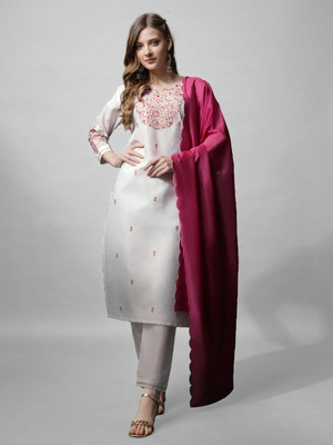 SPAREN CREATION Embroidered Kurta, Trouser/Pant & Dupatta Set