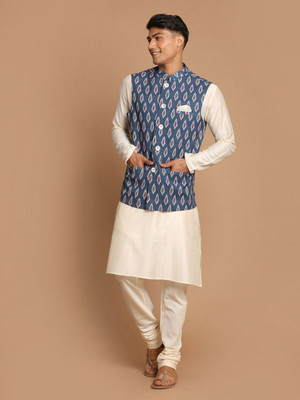 VASTRAMAY Men Kurta Pyjama Ethnic Jacket Set