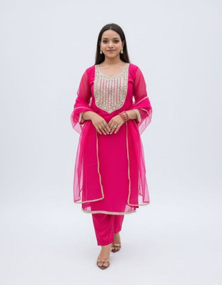 azilo Women Ethnic Top Palazzo Dupatta Set