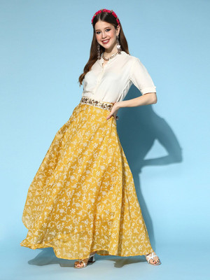 InWeave Women Ethnic Top Skirt Set