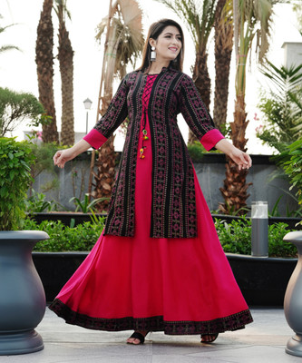 Rajaipuri Women Kurta Ethnic Jacket Set
