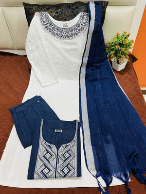 M I TEXTILE Women Kurti Pant Dupatta Set