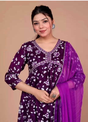 BAIRWA Women Kurti Palazzo Dupatta Set