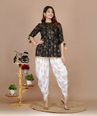 FabRasiya Women Kurta Dhoti Pant Set