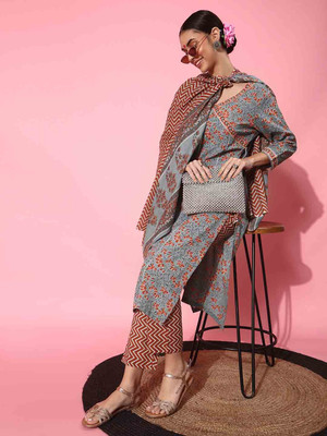 INDO STREET Women Kurta Palazzo Set