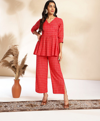 Janasya Women Ethnic Top Pant Set