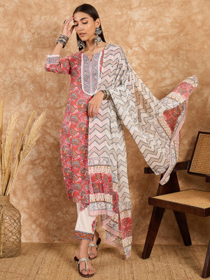 D K W Self Design Kurta, Trouser/Pant & Dupatta Set