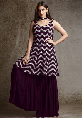 parrot creation Women Kurta Sharara Dupatta Set