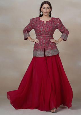 ChetnaGarments Women Kurta Sharara Dupatta Set