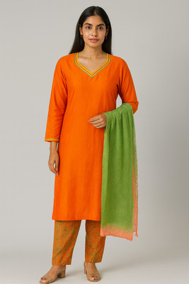 OSWAL ARTS Women Kurti Pyjama Dupatta Set